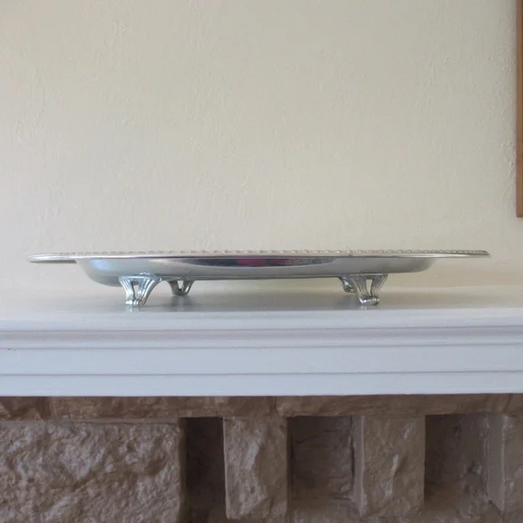 Vintage Handcrafted Silver Plated Meat Platter - Picture 2 of 6